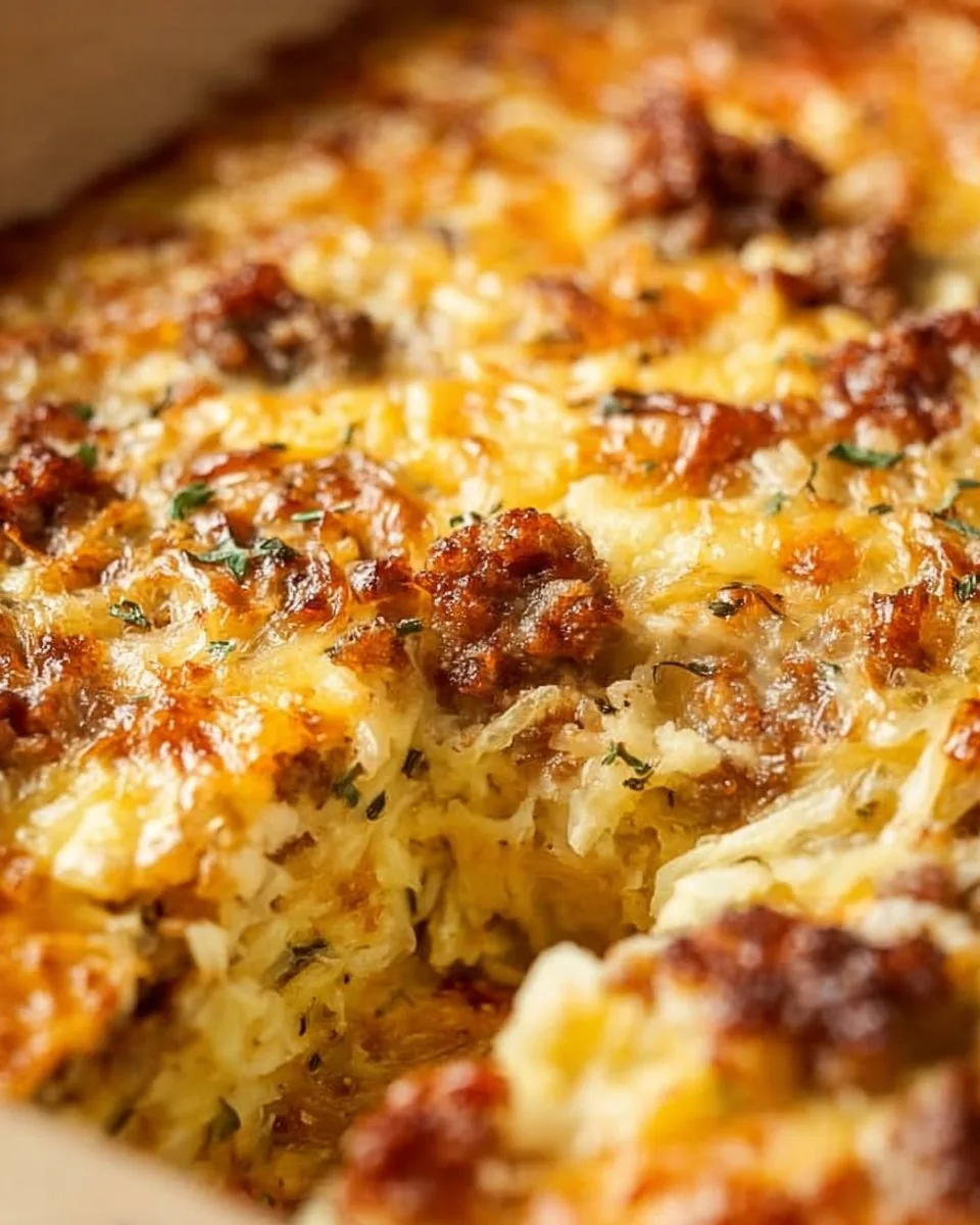 Sausage Hash Brown Breakfast Casserole