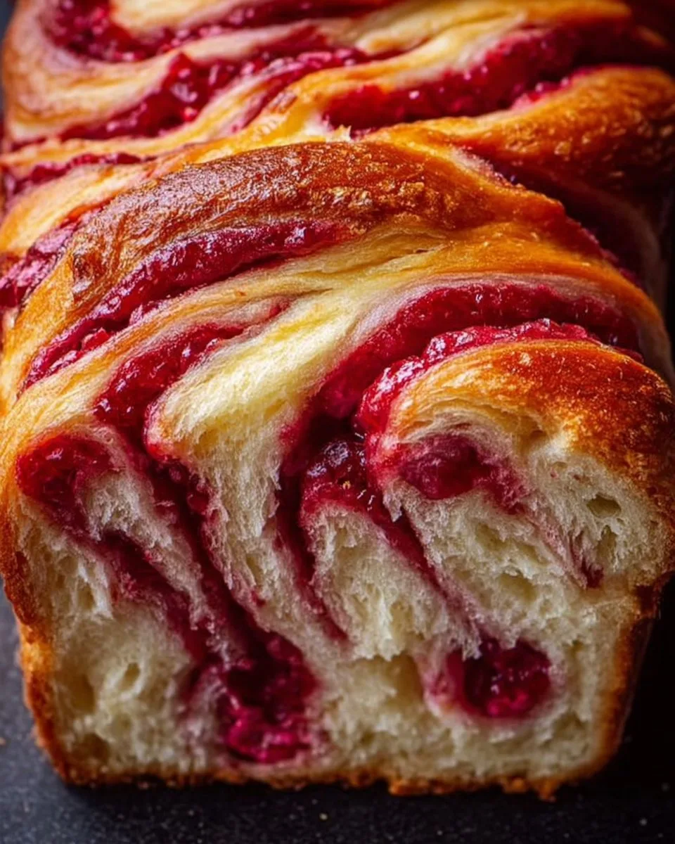 Raspberry Swirl Brioche Loaf