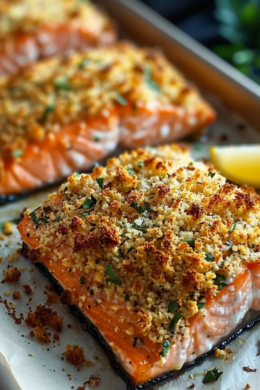 Crispy Parmesan Salmon Bake