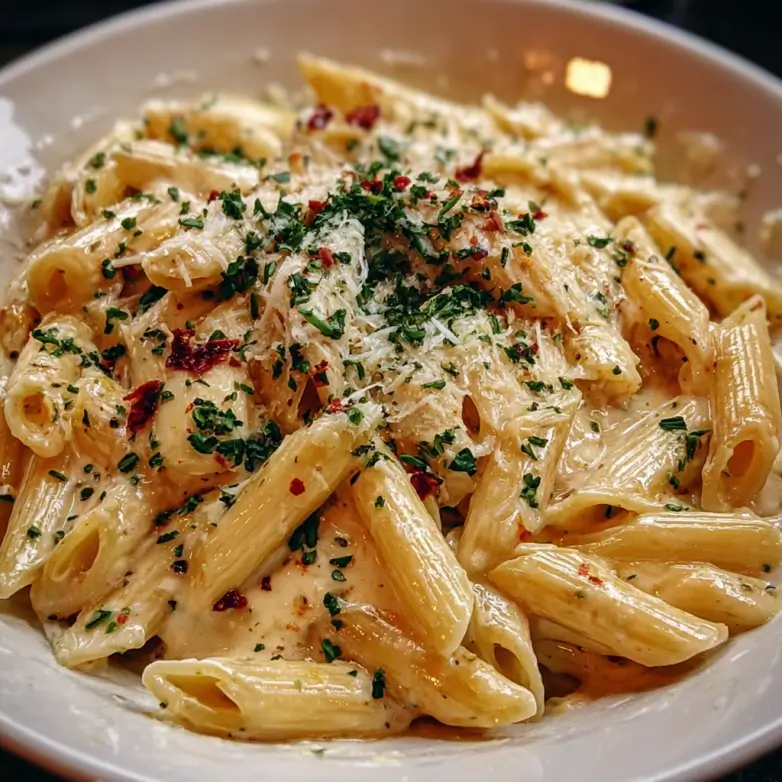 Creamy One Pot Garlic Pasta With Parmesan And Butter Served In A Bowl (2) (1)