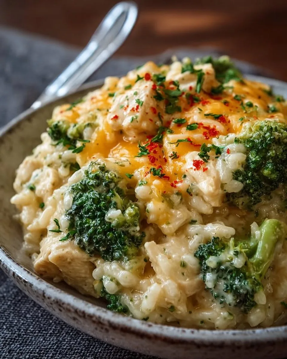 Easy Crockpot Cheesy Chicken Broccoli Rice