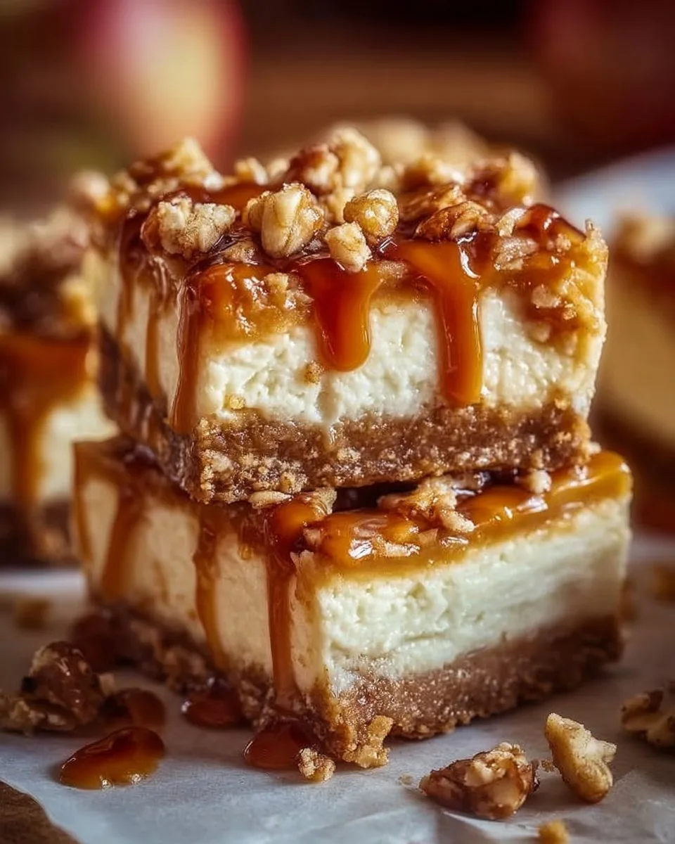 Caramel Apple Cheesecake Bars