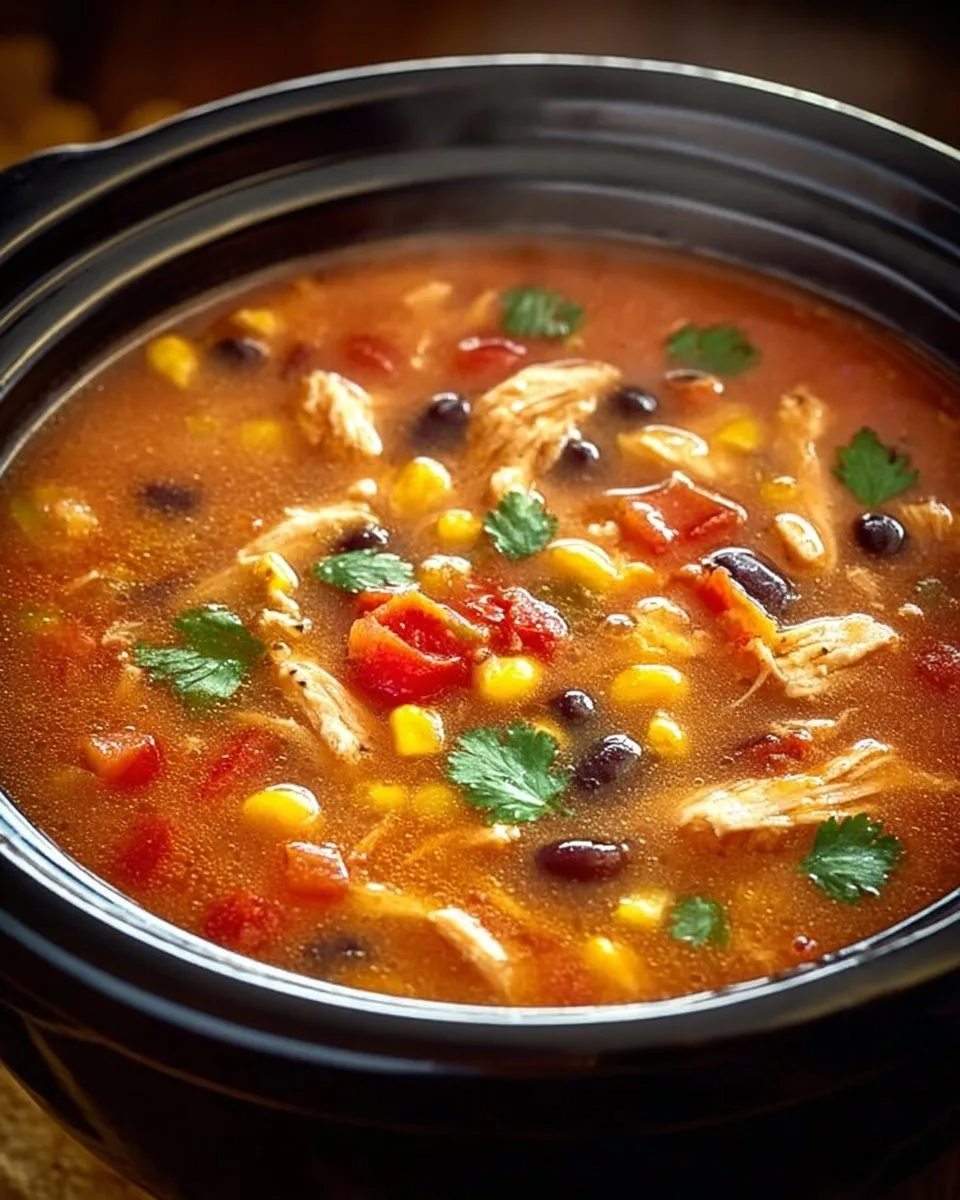 Crockpot Chicken Tortilla Soup