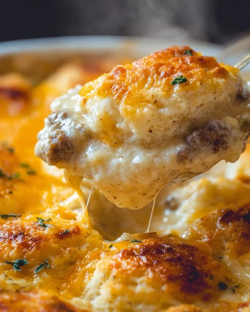 Biscuits and Gravy Casserole – Easy Cracker Barrel Copycat