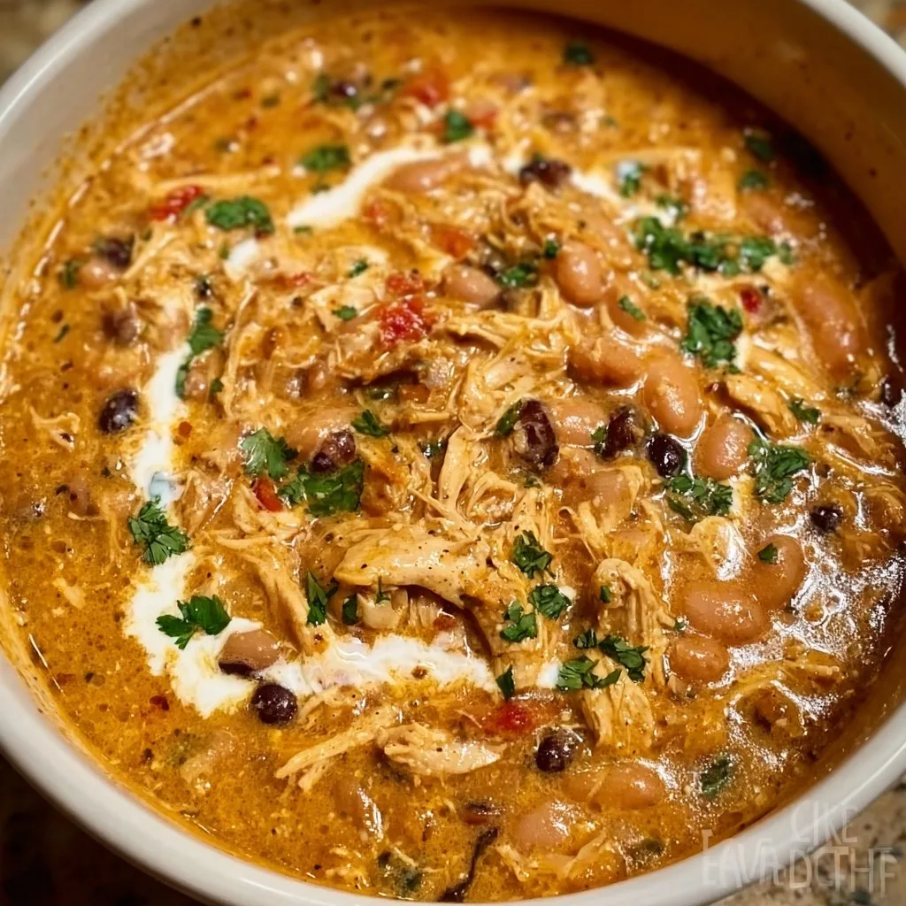 Crockpot White Chicken Chili with Cream Cheese