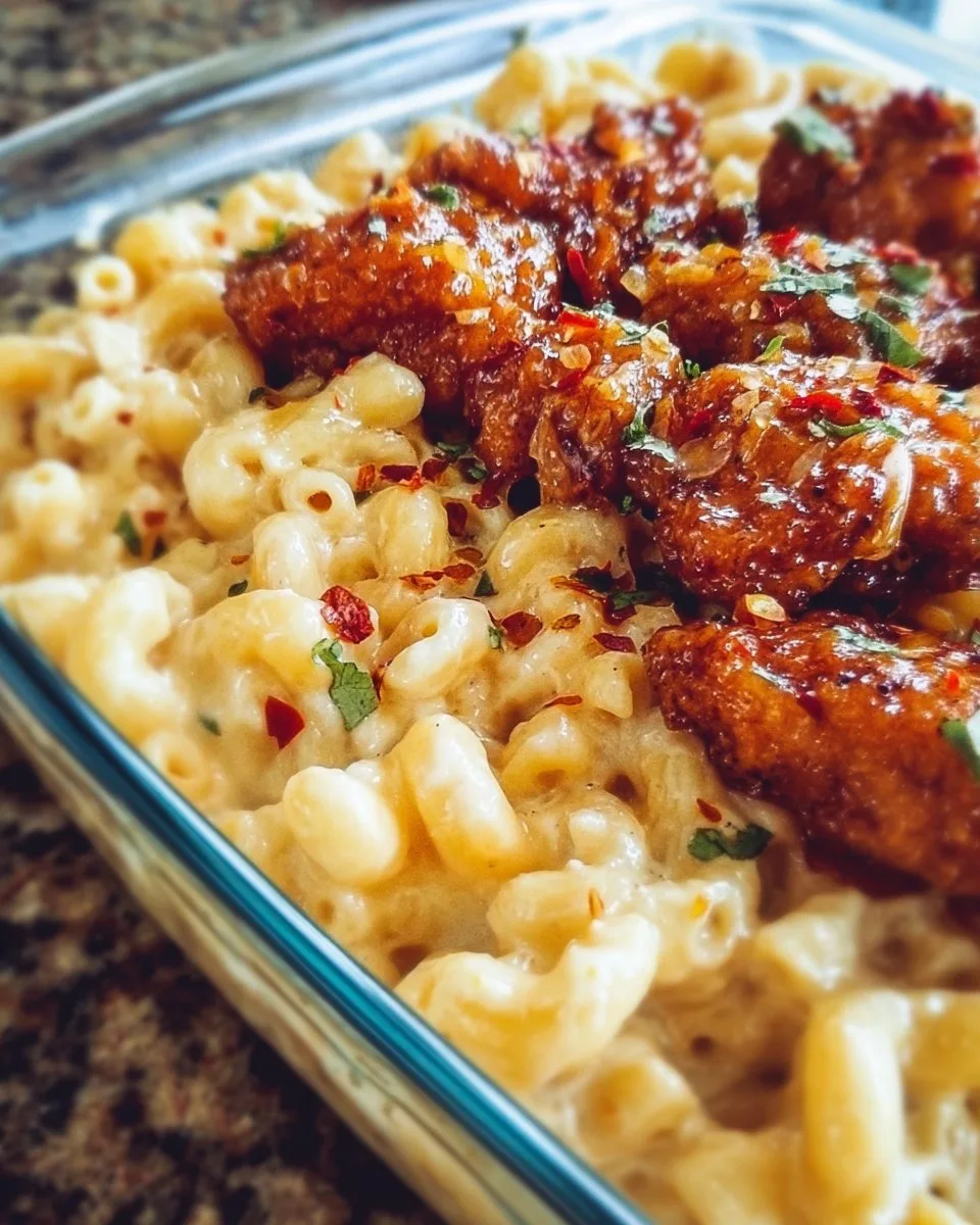Honey Pepper Chicken Mac and Cheese