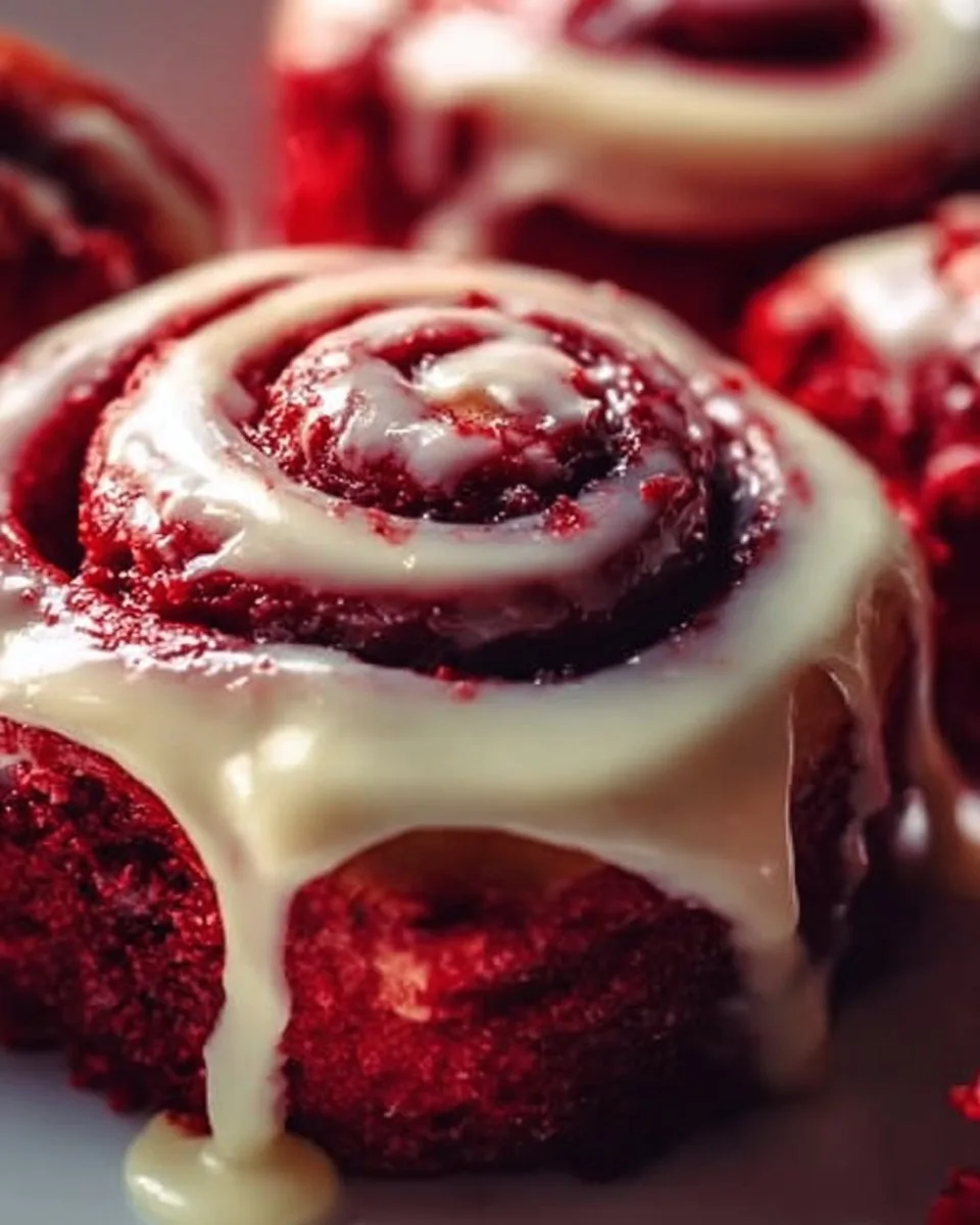 Heavenly Red Velvet Cinnamon Rolls
