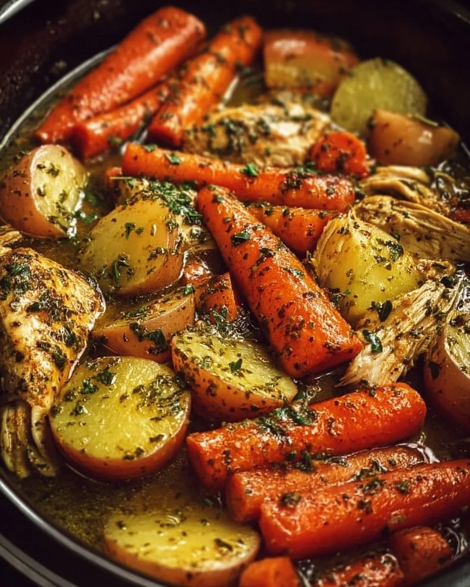 Slow Cooker Garlic Butter Chicken and Veggies
