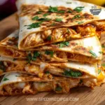 BBQ Chicken Quesadillas served with fresh toppings and sides