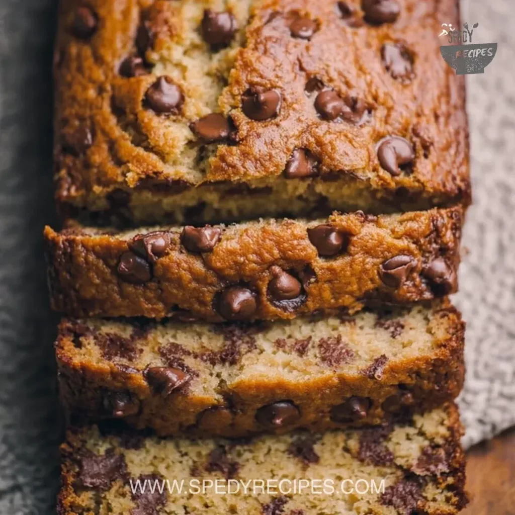 Chocolate Chip Banana Bread Delicious Chocolate Chip Banana Bread sliced and ready to serve