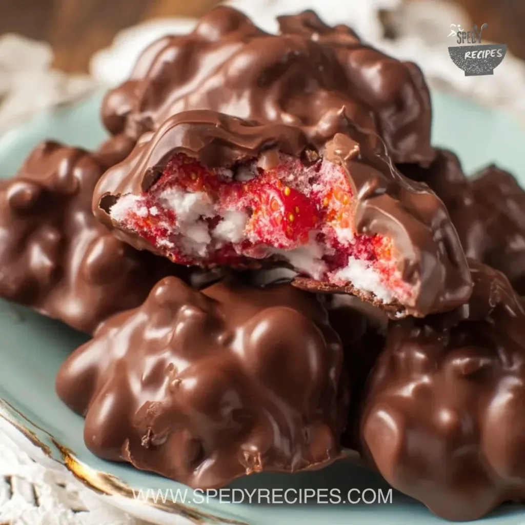 Delicious Chocolate Strawberry Yogurt Clusters ready to enjoy