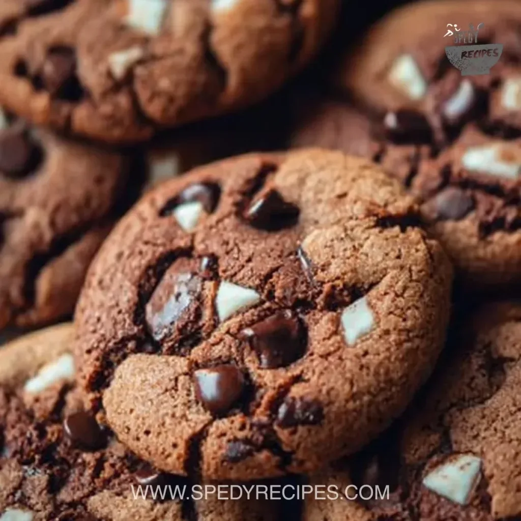 Cookies Freshly baked cookies with chocolate chips on a cooling rack