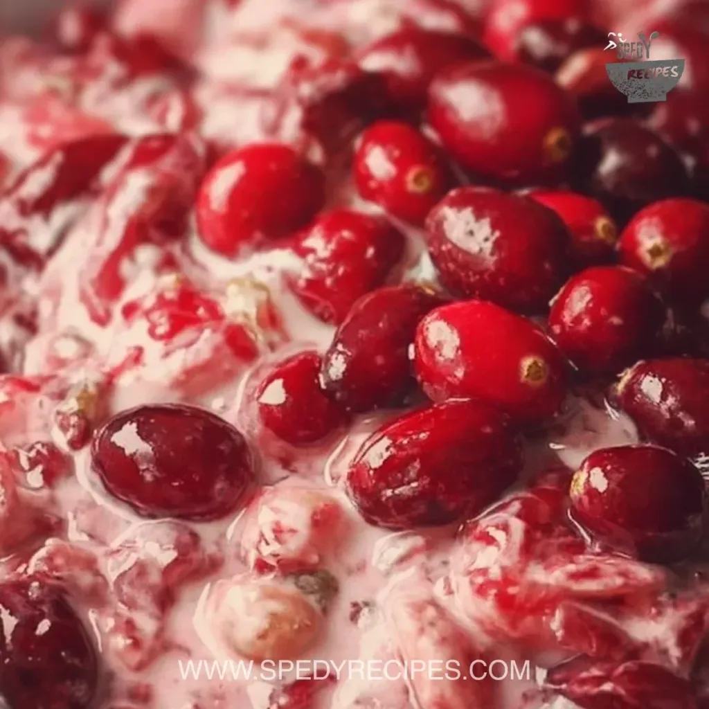 Delicious cranberry salad with fresh ingredients served in a bowl