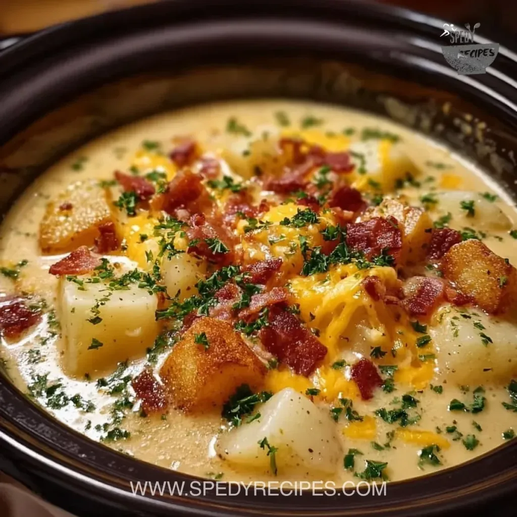 Crock Pot Crack Potato Soup Crock Pot Crack Potato Soup in a bowl with toppings