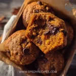 Gluten-free pumpkin muffins on a wooden table with autumn leaves