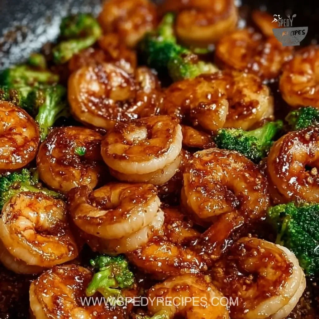 High-Protein Honey Garlic Shrimp Delicious high-protein honey garlic shrimp dish served on a plate.