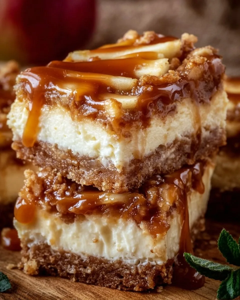 Caramel Apple Cheesecake Bars
