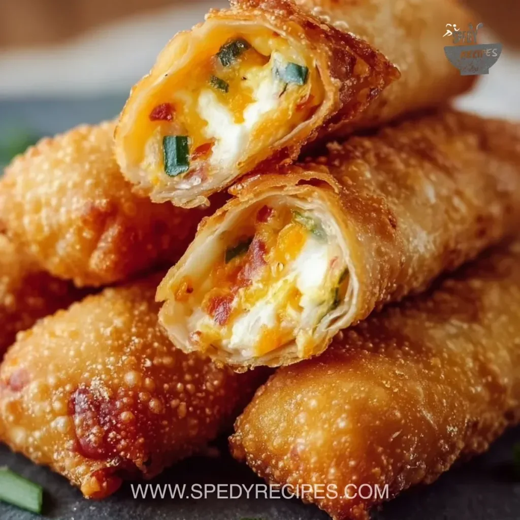 Mini Jalapeno Popper Egg Rolls Mini Jalapeno Popper Egg Rolls with a crispy shell and creamy filling