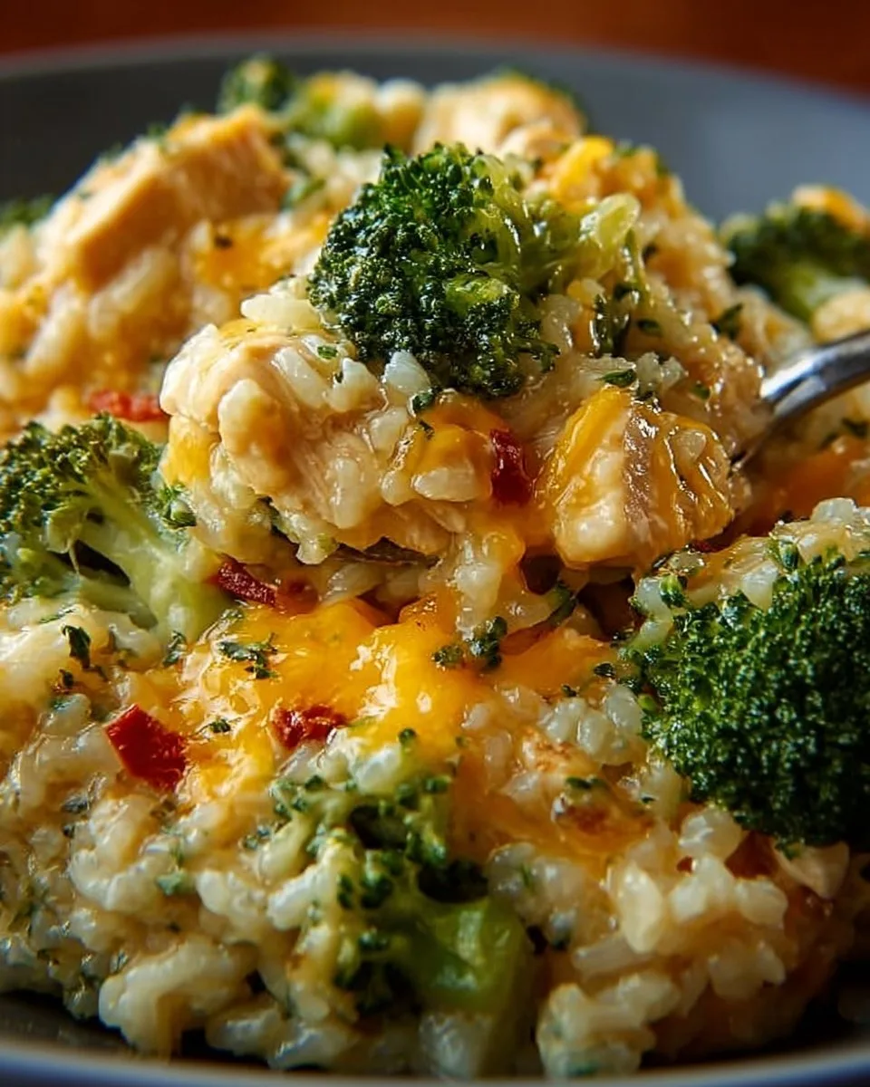 Easy Crockpot Cheesy Chicken Broccoli Rice