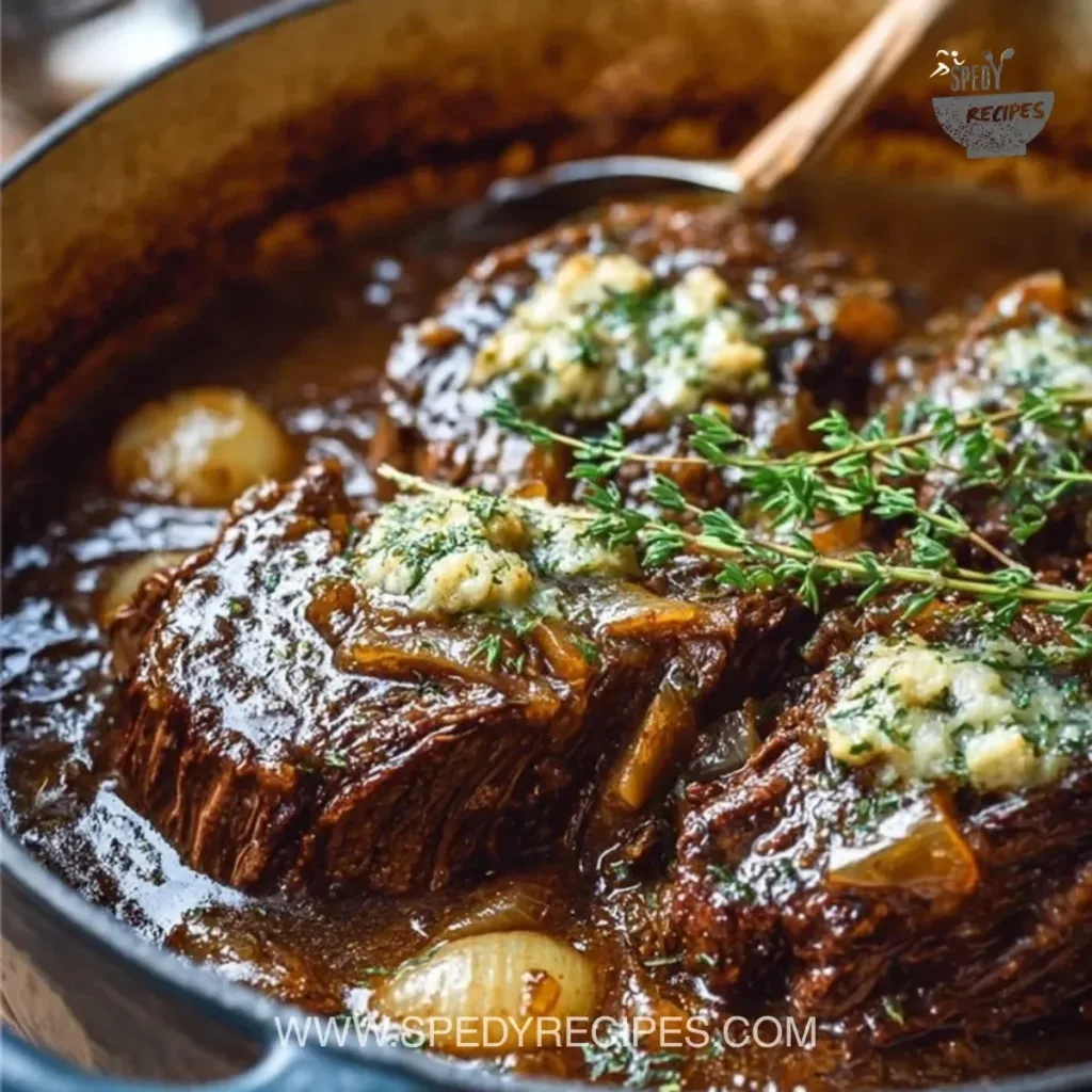 Savory French Onion Pot Roast Recipe for Comfort Food Lovers Savory French onion pot roast served with vegetables in a comforting meal