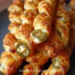 A plate of spicy jalapeno popper twists garnished with green onions.