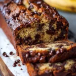 Super moist chocolate chip banana bread fresh out of the oven