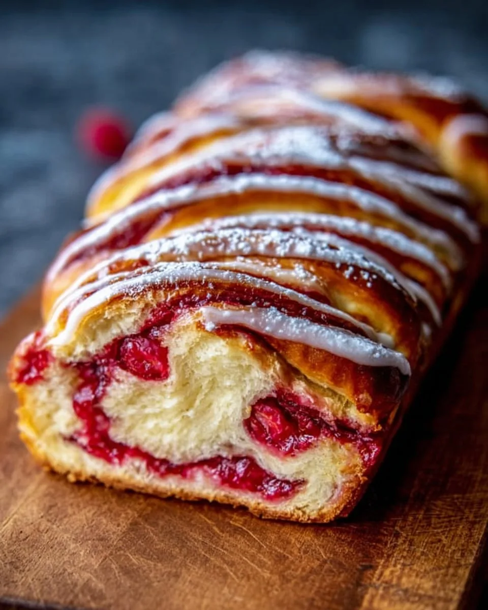 Raspberry Swirl Brioche Loaf