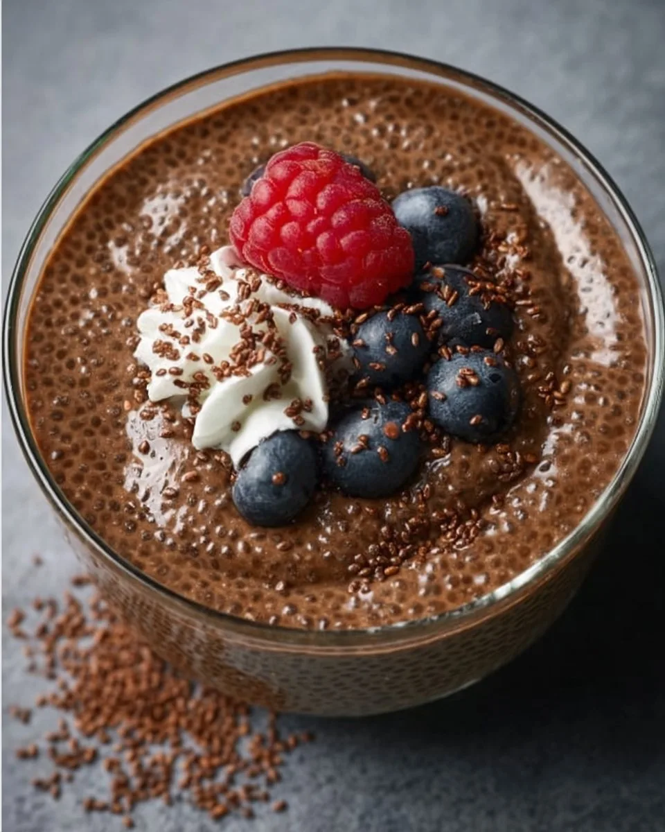 High Protein Chocolate Chia Seed Pudding