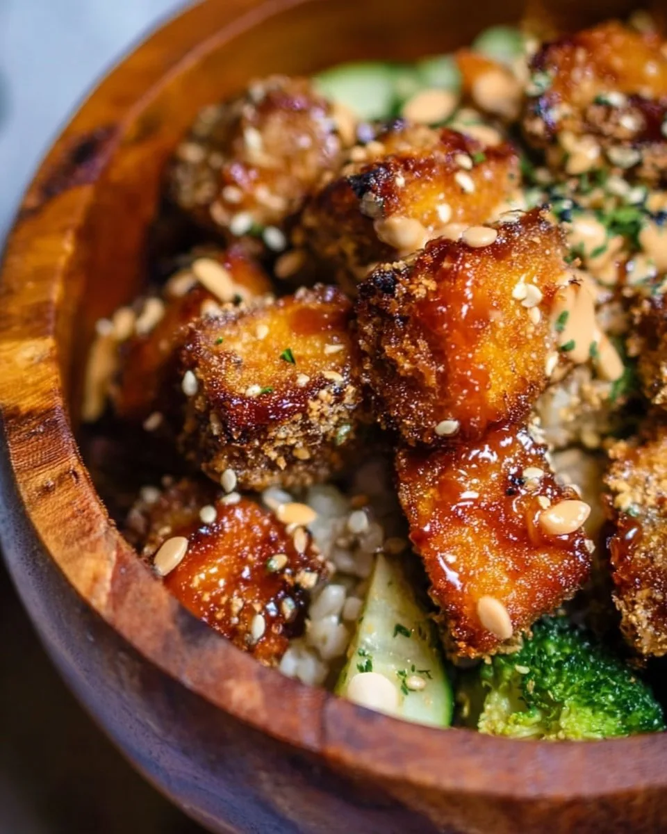 Crispy Bang Bang Salmon Bites Bowls
