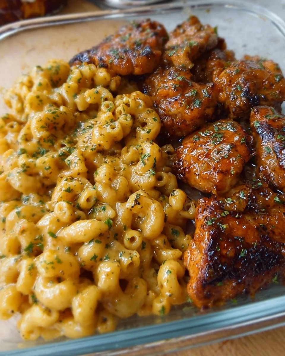 High-Protein Honey Garlic Butter Chicken with Mac & Cheese