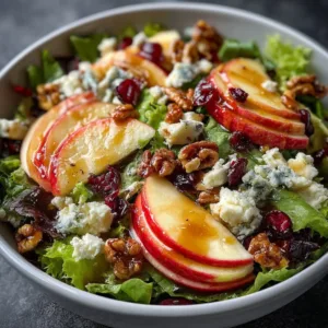 Honeycrisp Apple Feta Salad with fall ingredients and vibrant colors