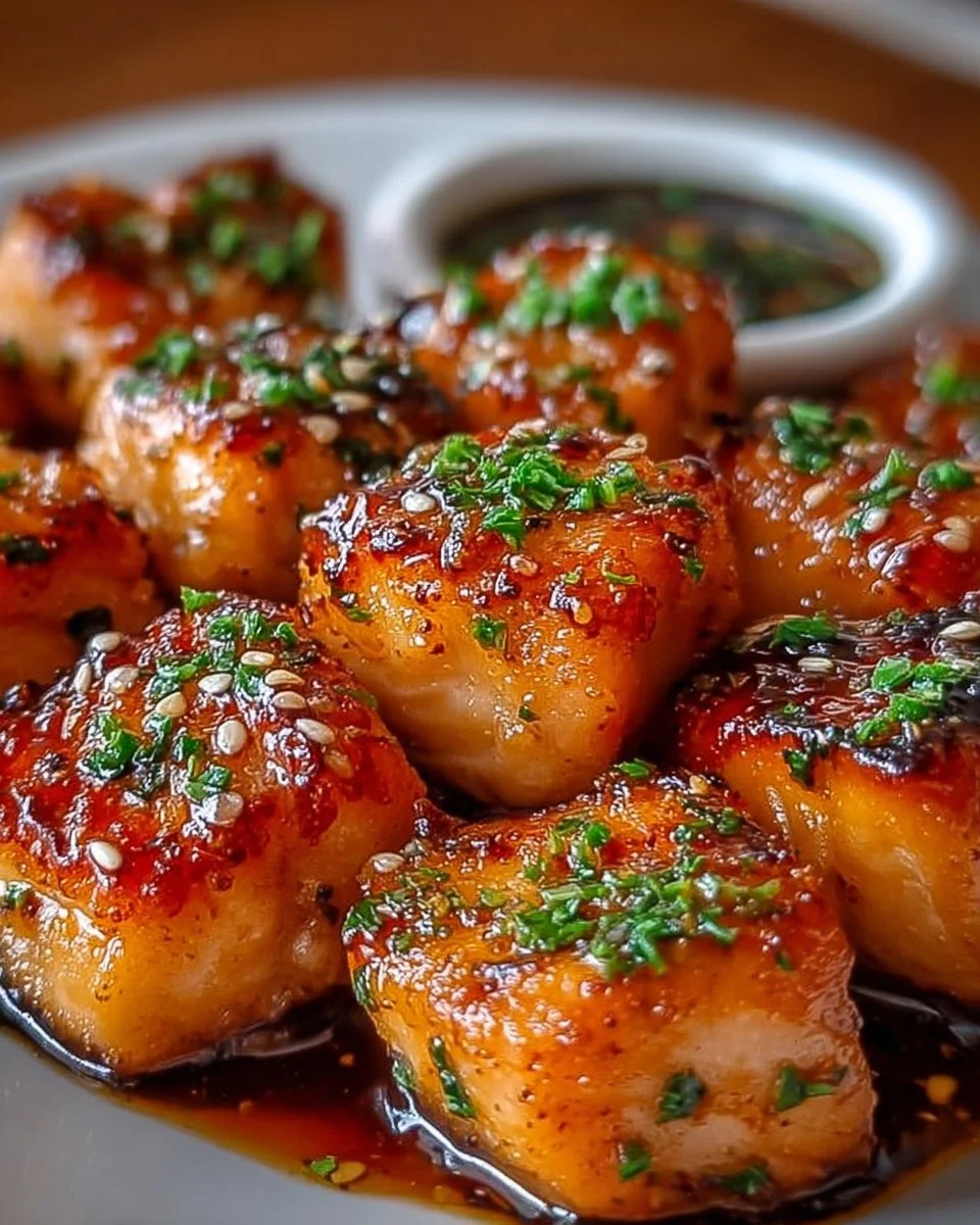 Air Fryer Honey Garlic Salmon Bites