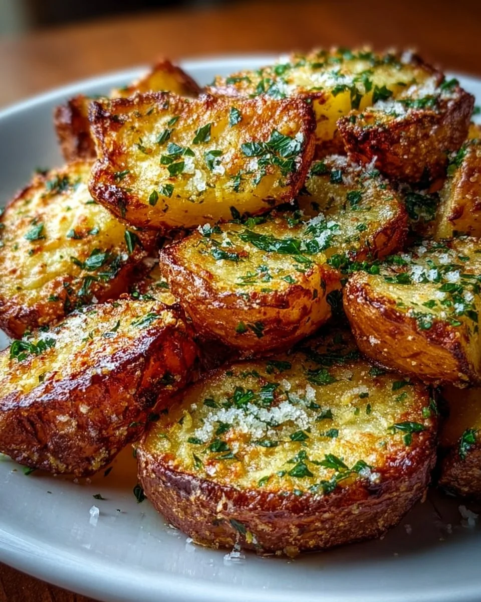 Air Fryer Baked Garlic Parmesan Potatoes