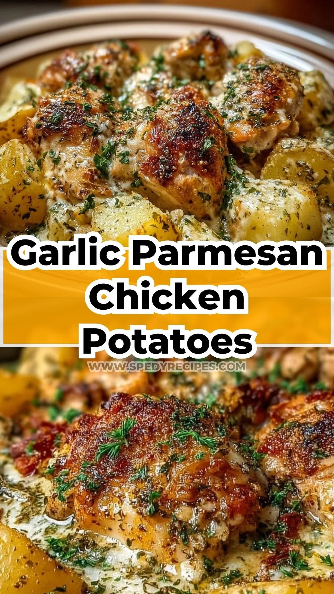 Garlic Parmesan Crockpot Chicken and Potatoes