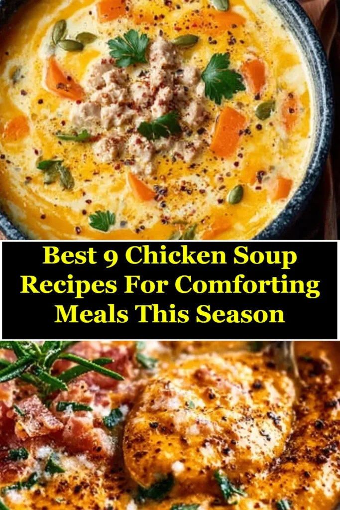 Best 9 Chicken Soup Recipes For Comforting Meals This Season A bowl of comforting chicken soup with vegetables and herbs for a cozy meal