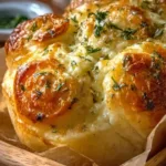 Buttery cheese garlic rolls fresh out of the oven, golden and cheesy.