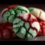 Delicious Christmas Crinkle Cookies dusted with powdered sugar for the holidays