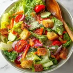 Fresh ingredients in a classic house salad recipe for easy meal prep