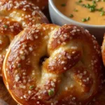 Freshly baked homemade soft pretzels with a golden brown crust.