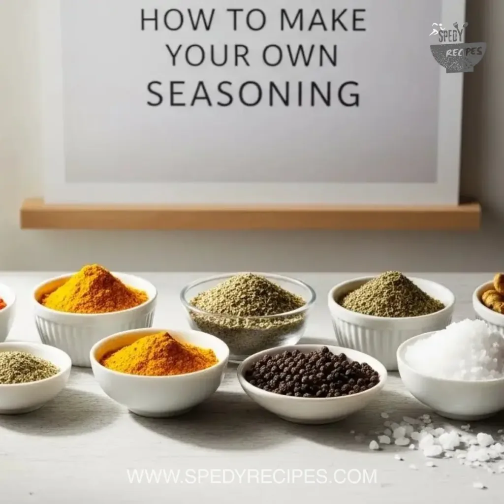 How to Make Your Own Seasoning Poster DIY seasoning poster with spice labels and recipes for home cooking.