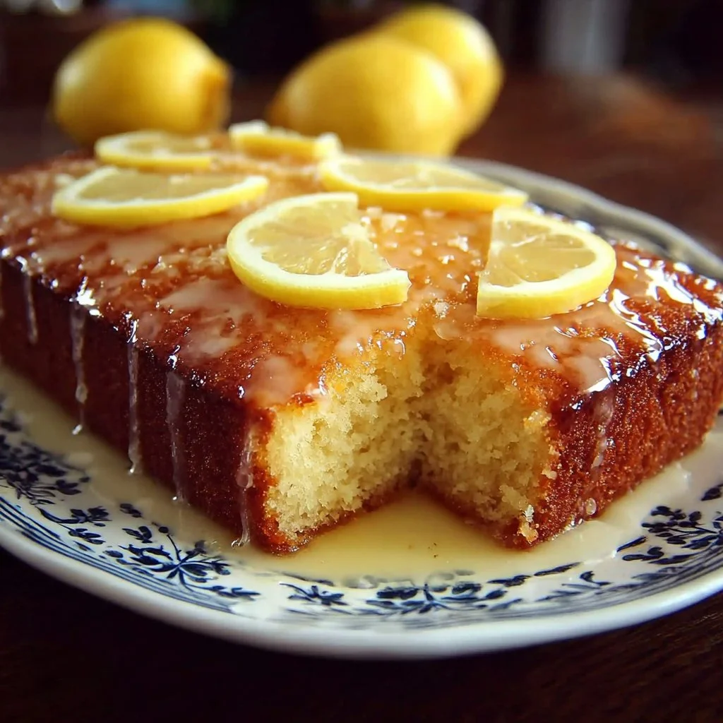 Irresistible Lemon Cake Delicious slice of irresistible lemon cake topped with fresh lemon zest