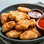 Crispy Keto Air Fryer Chicken Nuggets served with dipping sauce