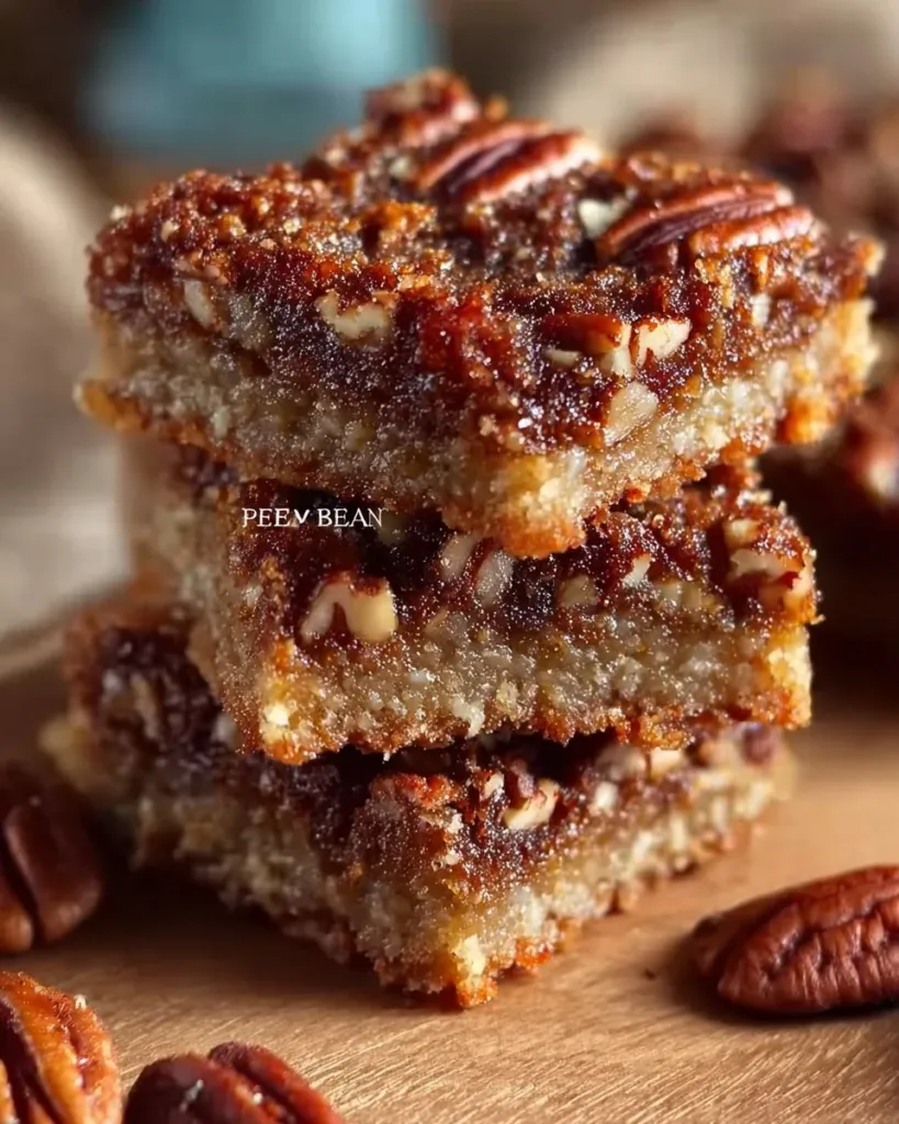 Delicious keto pecan squares low carb holiday dessert on a festive table