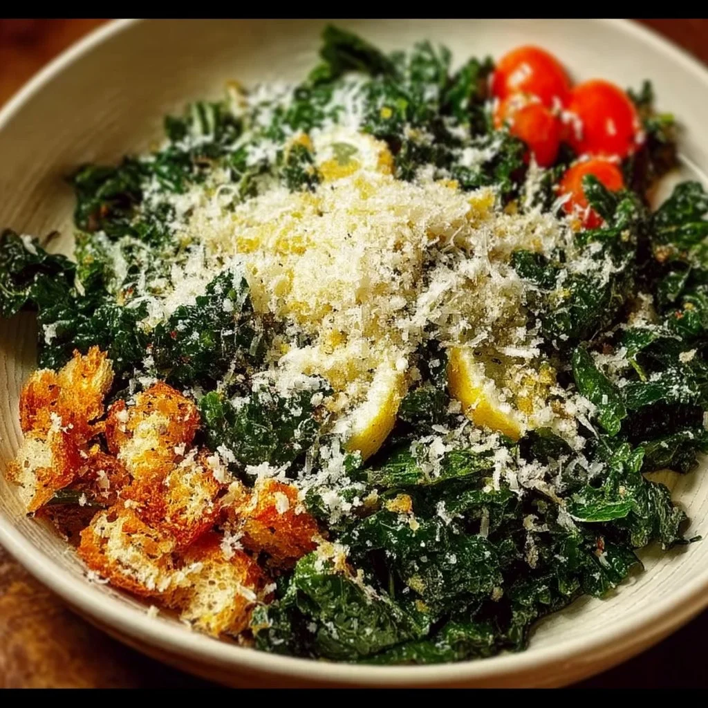 Lemon Parm Kale Salad Lemon Parm Kale Salad with fresh ingredients and a light dressing