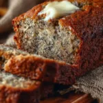 Deliciously moist banana bread freshly baked and sliced