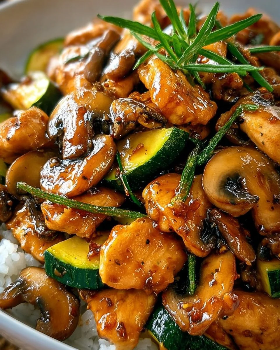 Delicious mushroom chicken dish inspired by Panda Express recipe