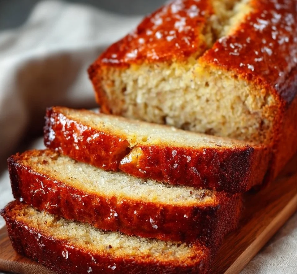 Paula Deen's moist banana bread fresh out of the oven.