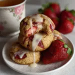 Delicious strawberry cheesecake cookies with vibrant strawberry topping