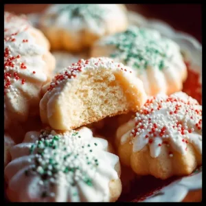 A plate of traditional Italian Christmas cookies with colorful decorations.