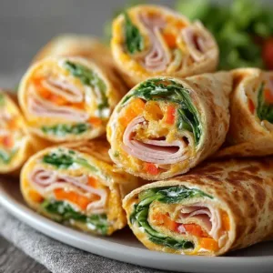 Delicious Turkey Cheddar Lunch Roll Ups ready to be served.
